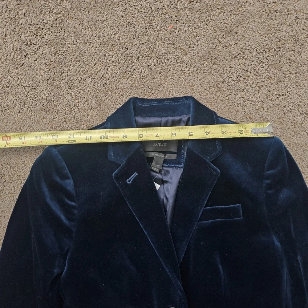 J.Crew Schoolboy Blazer Navy Blue Velvet Petite 0P NWT 05477 Tailored Jacket